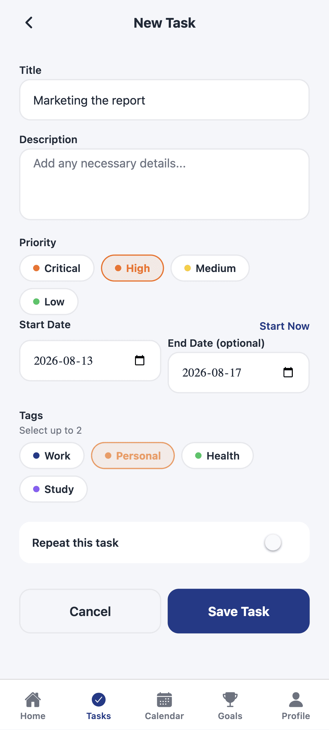 Task & Goal Scheduler screenshot 7 of 16